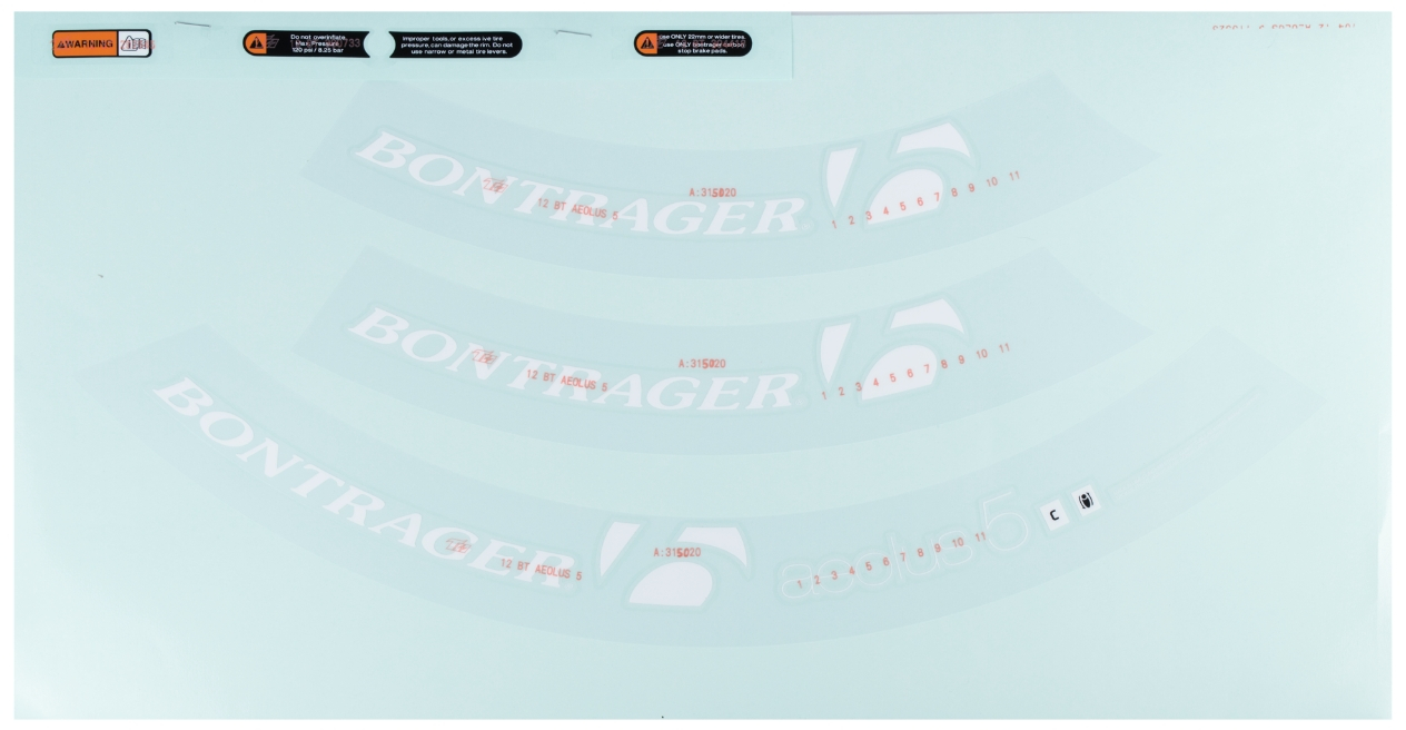 Bontrager Aeolus 5 Rim Decal Sets The Edge Cycleworks